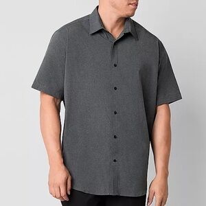 Men's Stylus Gray Short Sleeve Button Down Shirt Sz XL NWOT